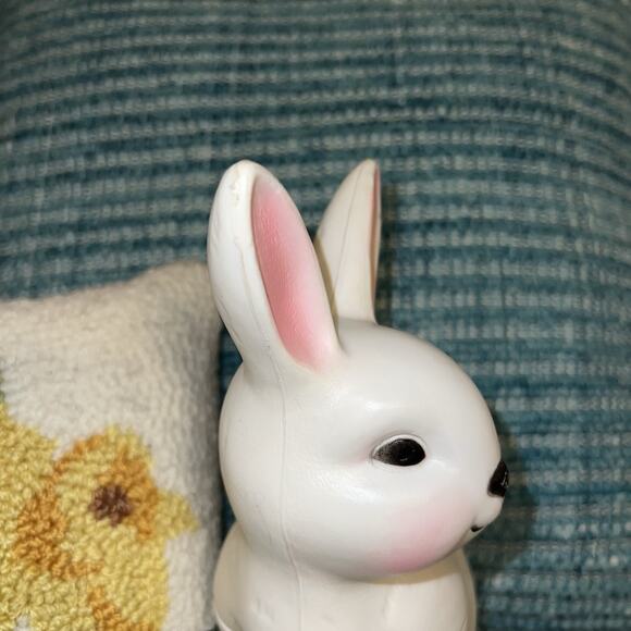 Vintage Peoria Plastic 11" Easter Bunny Rabbit Blow Mold Candy Container - Picture 8 of 13